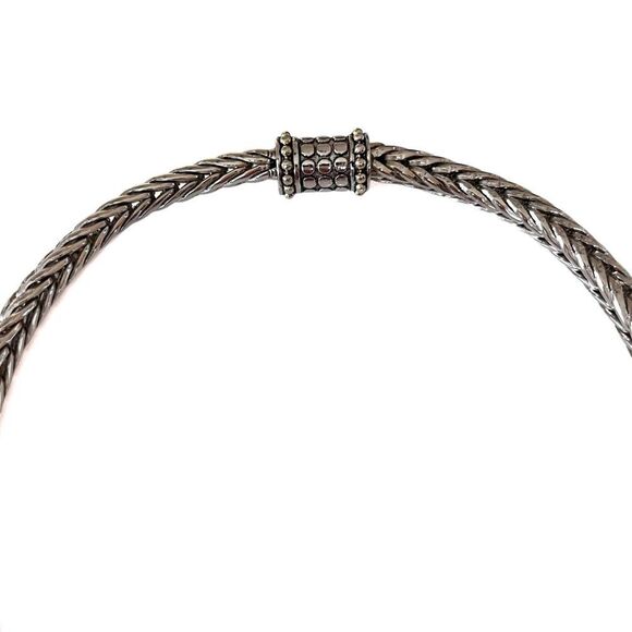 Thick Silver Foxtail Rope Chain Necklace - Picture 3 of 5